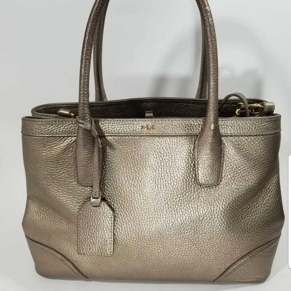 Lauren Ralph Lauren Leather Tote Satchel Bag